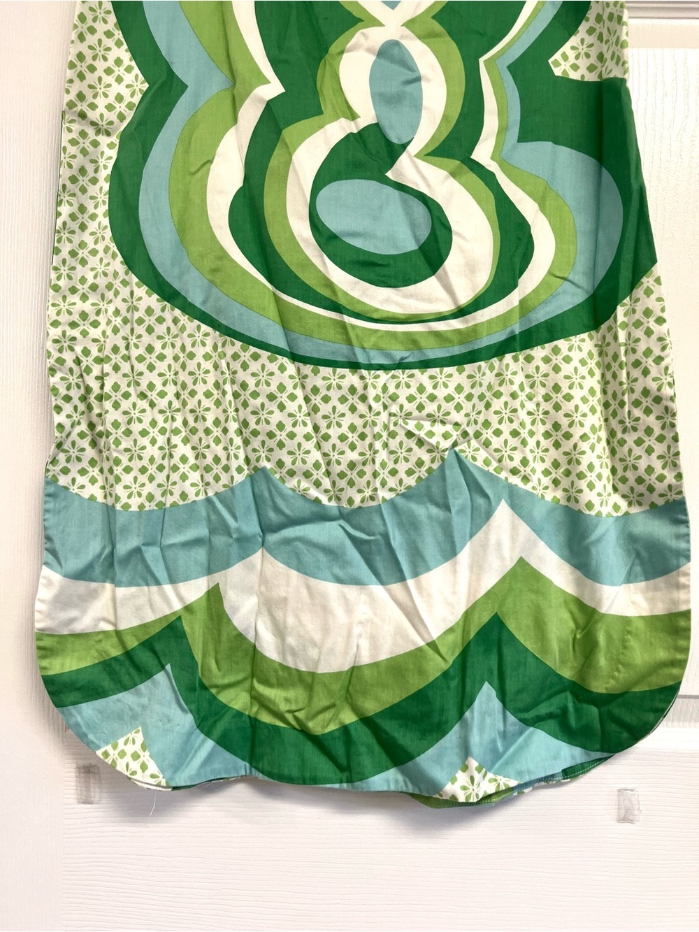 Trina Turk 6 Retro Mod Floral Cotton Midi Skirt Green Blue Made in USA cottage - Picture 4 of 10